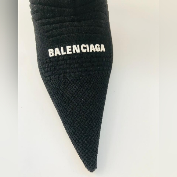 - New 💯 Authentic Balenciaga Black Knit Fabric Knife Ankle Socks Booties 3 - Picture 9 of 17